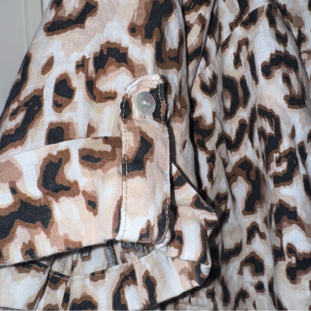Ruby Rd. Animal Print Linen Blouse 1X - Picture 3 of 9